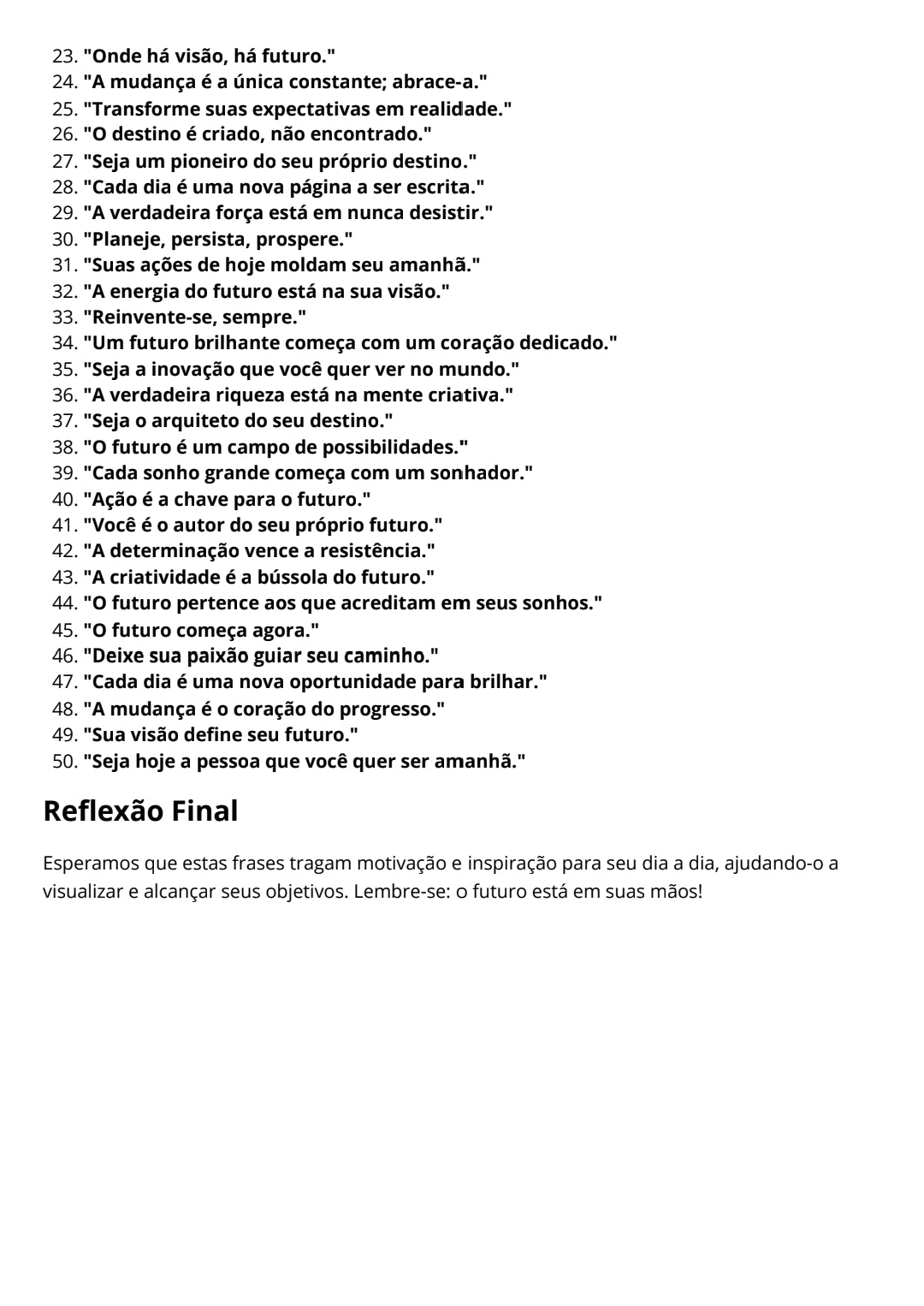 50 Frases Motivacionais