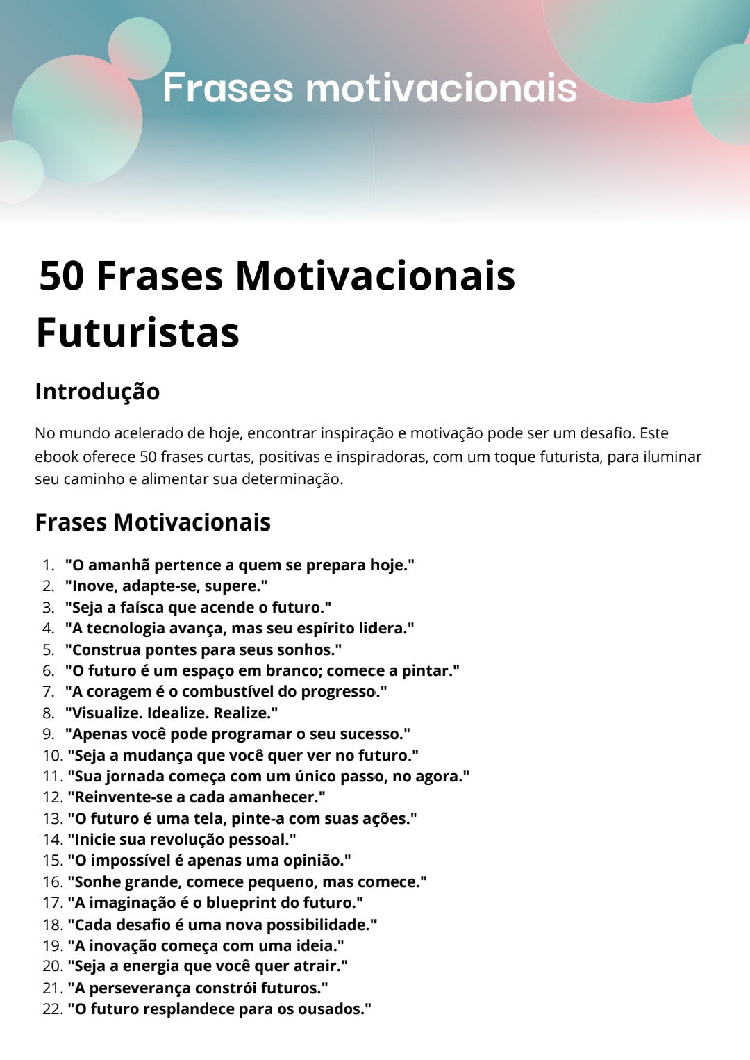 50 Frases Motivacionais